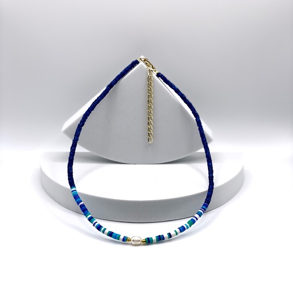 NEW….. Heishi Beaded with Genuine Freshwater Pearl Necklace - Picture 12 of 12